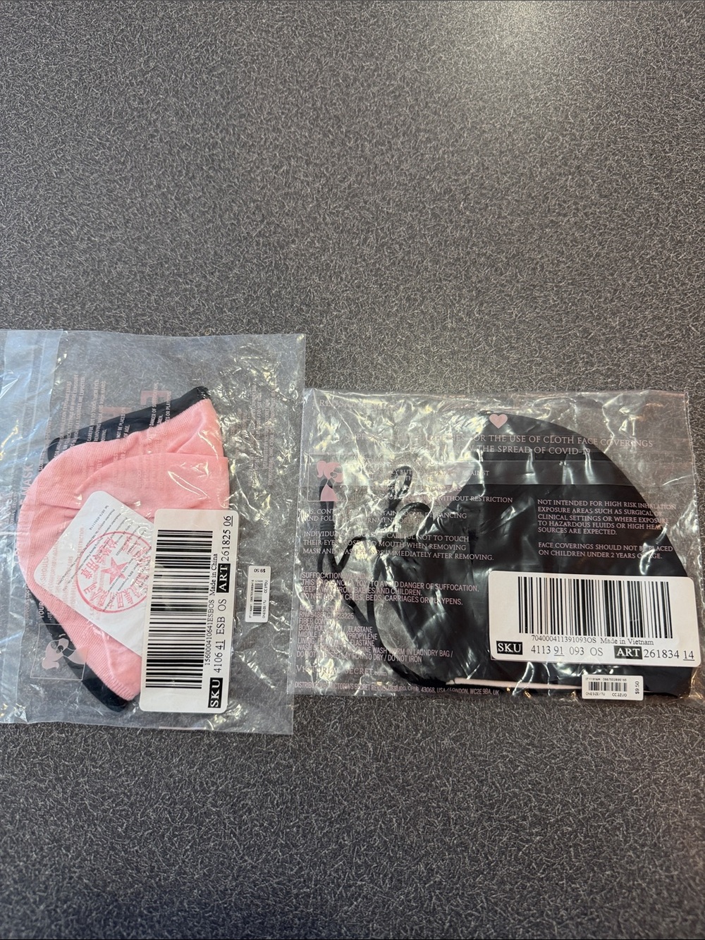 Victoria's Secret Pink and Black Face Mask Set - Picture 2 of 5